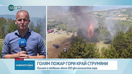 Пожар в труднодостъпна местност в Благоевградско