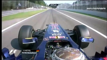 F1 Гран при на Италия 2012 - Vettel изпуска 1вия завой Fp 1 [hd]
