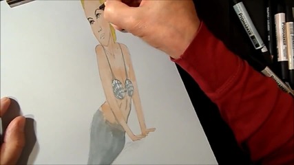 How I Draw a 3d Mermaid, Time Lapse