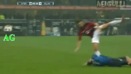 Ibrahimovic Kung Fu Kick Materazzi Inter 0 - 1 Milan 