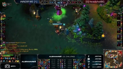 Alienware LoL 5vs5 - Финал #2 HEADSHOTBG vs iNNERFiRE