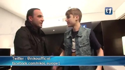 Justin Bieber avec Nikos Aliagas sur Europe 1 _ _je ne suis pas le pere_