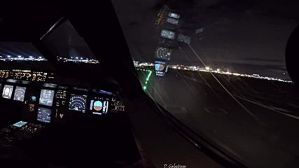 Nightlapse takeoff from London Heathrow