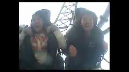(roller Coaster) Turkish Girls got crazy during saw ride at thorpe park London
