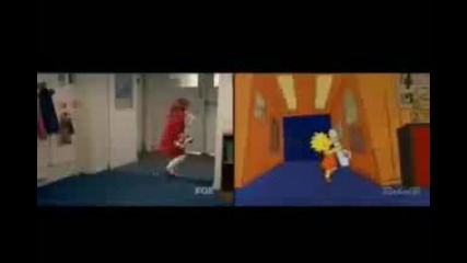 Анимационно срещу реално The Simpsons