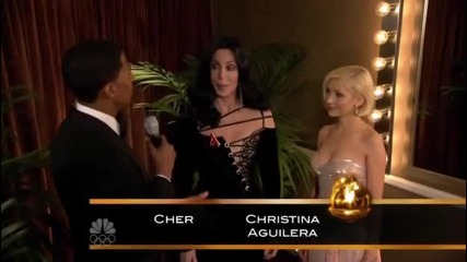 Christina Aguilera and Chers - 67th Golden Globes After Party Interview 
