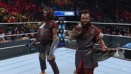 The New Day relentlessly mock The Viking Raiders with a RAID-Infused impression