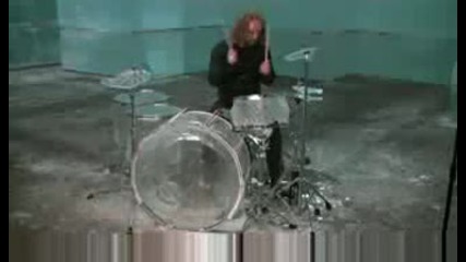 Hellacopters drummer trashes ice drum set