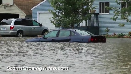 Тежки наводнения в Гленууд, Минесота 17.8.2014