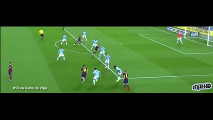 Всички голове и асистенции на Неймар за Барселона през сезон 2013/14