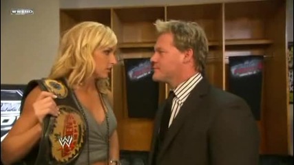 Smackdown 16.10.09 - Chris Jericho, Michelle Mcooll, Mickie James and Beth Phenix Backstage 