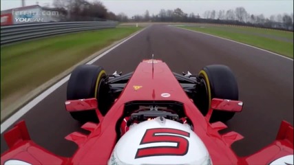 On-board with Sebastian Vettel driving Ferrari F2012 at Fiorano