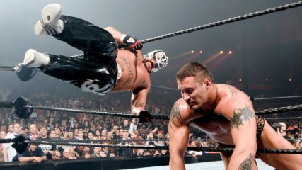 Watch the full Angle vs. Mysterio vs. Orton from WrestleMania 22