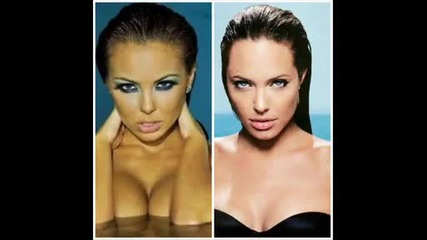Сравнение на Николета Лозанова и Анджелина Джоли коя е по красива според вас 