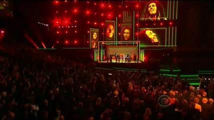 Rihanna performing a Bob Marley tribute @grammy Awards 2013