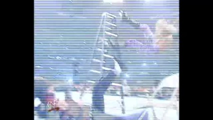 Jeff Hardy hits a Dropkick on Edge in a Ladder