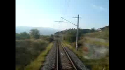 Влак 5610 сниман от гара Сандански до гара Струмяни