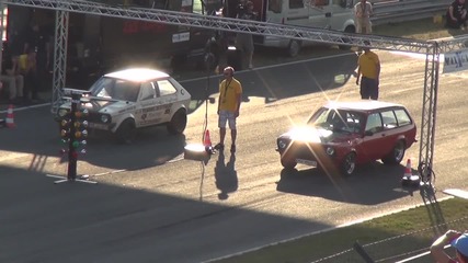 Vw Polo 3.3l Turbo 1100+ hp vs Opel Kadett 700 hp 400m drag