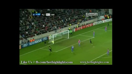 Viktoria Plzen 0-4 Barcelona * Highlights * 2011 Messi and Fabregas Goals Champions League
