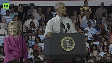 Obama Endorses Clinton During First Joint Rally in North Carolina