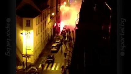 Феновете на Псж и Динамо загряха с бой в Париж