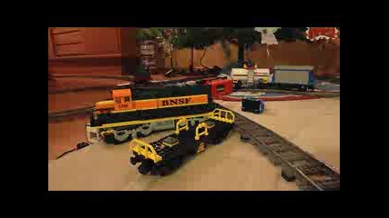 Lego train crash Thomas the Tank Engine vs. Bnsf freight train