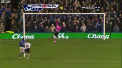 гол от 100 метра във Висшата лига (hd) Everton 1:2 Bolton