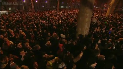 Фойерверките в Лондон на първи януари 2009 г. 