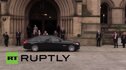 UK: Chinese President Xi Jinping departs Manchester Town Hall