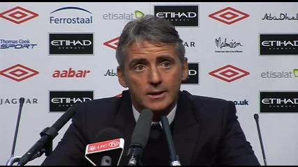 Manchester City Vs Liverpool 3 - 0 - Roberto Mancini Interview - August 23 2010 - [high Quality]