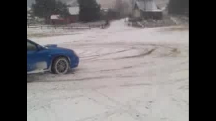 Снежен  Drift с Subaru Impreza WRX STI