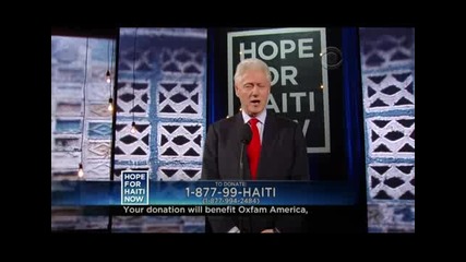 Anderson Cooper report + Bill Clinton speech( Hope for Haiti) 