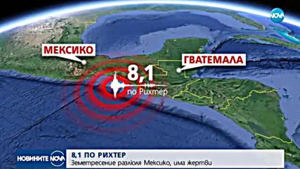 8,1 по Рихтер разтърси бреговете на Мексико, има загинали