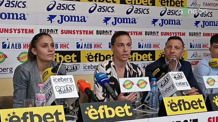 Пресконференция на Ивет Горанова, треньорката й Йована Прекович и други от федерацията по карате