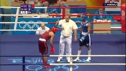 Beijing Games 64 Kg. (semi Final) Manusboonjumnong (thailand) Vs Ronieliglesias Sotolongo(cuba)