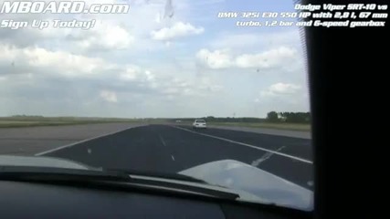 Hd Dodge Viper Srt - 10 vs Bmw 325i E30 tuned 