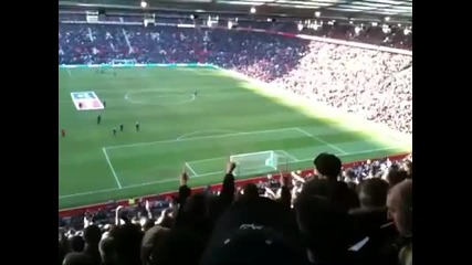 Leeds Fans sing at old trafford - We are Leeds 