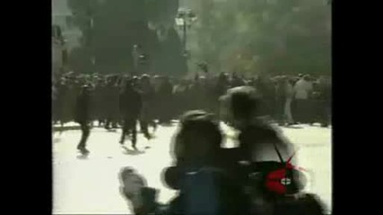 Greece Anarchists Against Riot Police