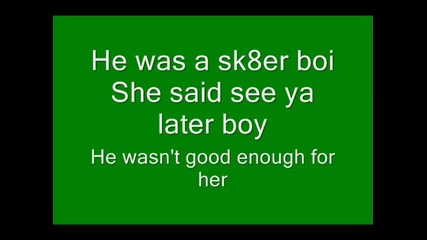Avril Lavigne - Sk8er boi lyrics