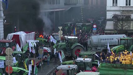 Напрежение на протестите на фермерите в Брюксел