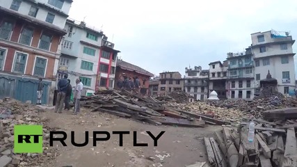 Разрушенията след земетресението в Катманду, заснети с GoPro камера
