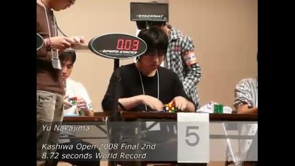 Rubiks Cube 8.72 seconds World Record Yu Nakajima 