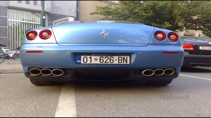 Sound of Ferrari 612 Scaglietti with 6 exhaust pipes
