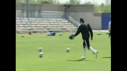 Reggie Bush And David Beckham Play Soccer