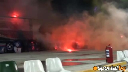 2012.11.18 Levski Sofia Ultras away at Razgrad