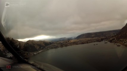 Красота - Пилотът направи страшно видео за кацане на самолет през облаците