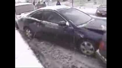 Multi Car Crash On Ice