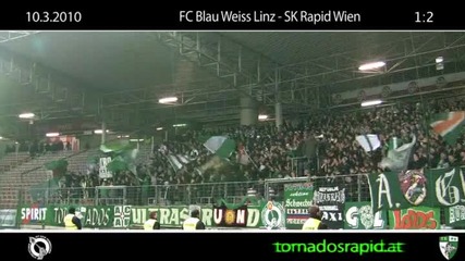 10.03.2010 - Rapid Ultras away in Weiss Linz