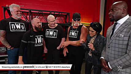 Bayley runs into nWo and Titus O’Neil backstage: WrestleMania 37 – Night 1 (WWE Network Exclusive)