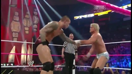 Randy Orton reverses Leg Drop Bulldog into Powerbomb